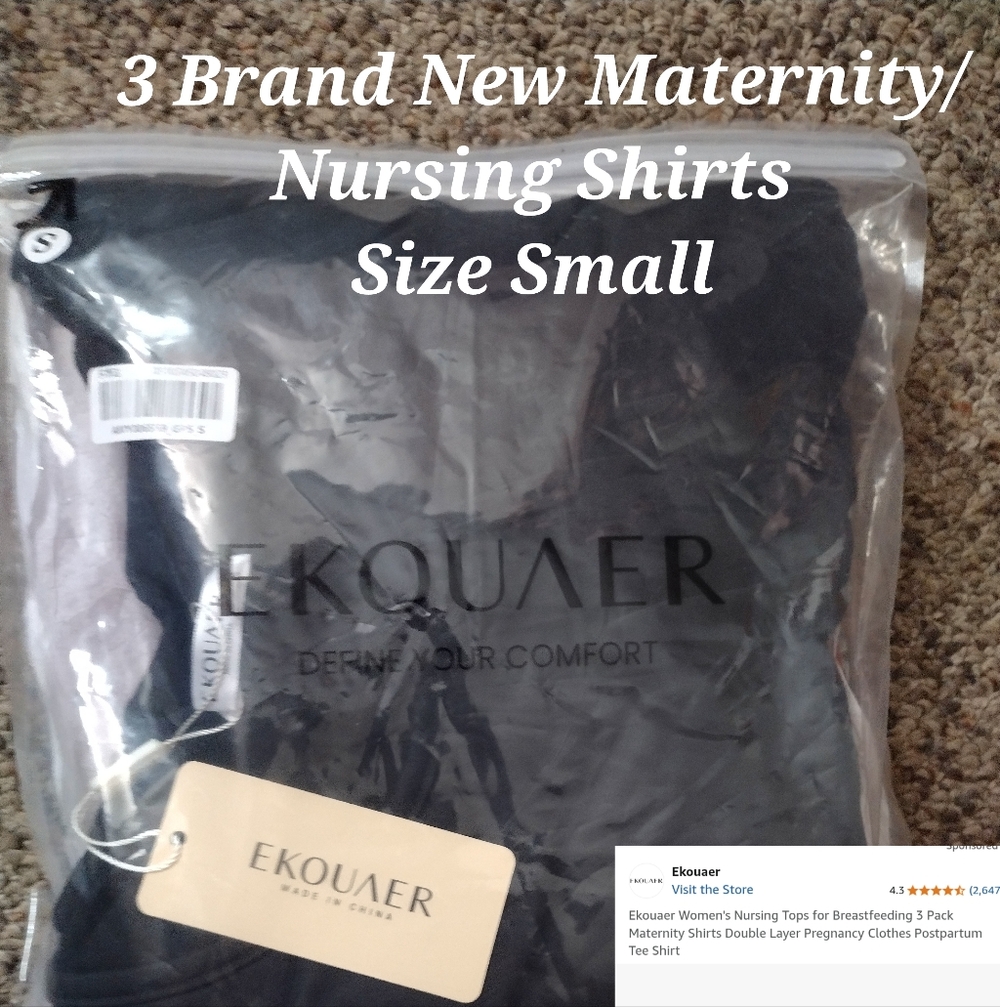 Ekouaer Maternity Nursing Shirts - Small